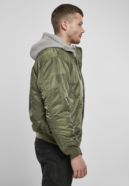 Brandit Hooded MA1 Bomber - Store Online Hip Jacket - Fashion Hop Gangstagroup.hu olive/grey