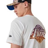 Férfi póló New Era NBA Team Water Print LA Lakers T-shirt White