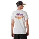 Férfi póló New Era NBA Team Water Print LA Lakers T-shirt White