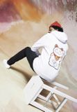 Mr. Tee Waving Cat Hoody white