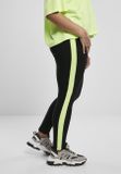 Urban Classics Ladies Neon Side Stripe Leggings black/electriclime