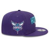 sapka New Era 9FIFTY NBA Patch Charlotte Hornets Purple snapback cap