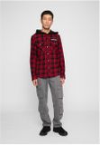 Brandit Iron Maiden Checkshirt Sweathood Eddy dark red/black