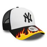 sapka New Era 9FORTY E-Frame MLB FLAME Trucker Cap Black White