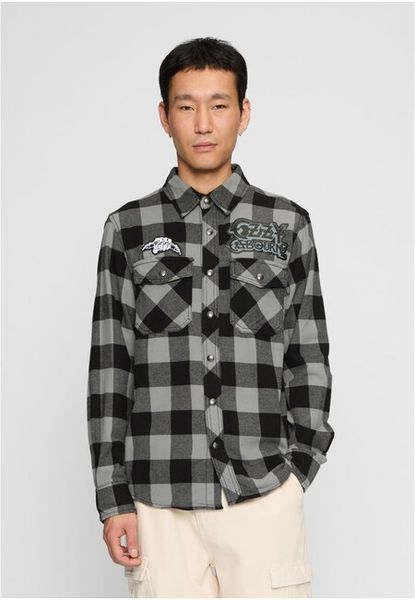 Brandit Ozzy Checkshirt Long Sleeve black/charcoal