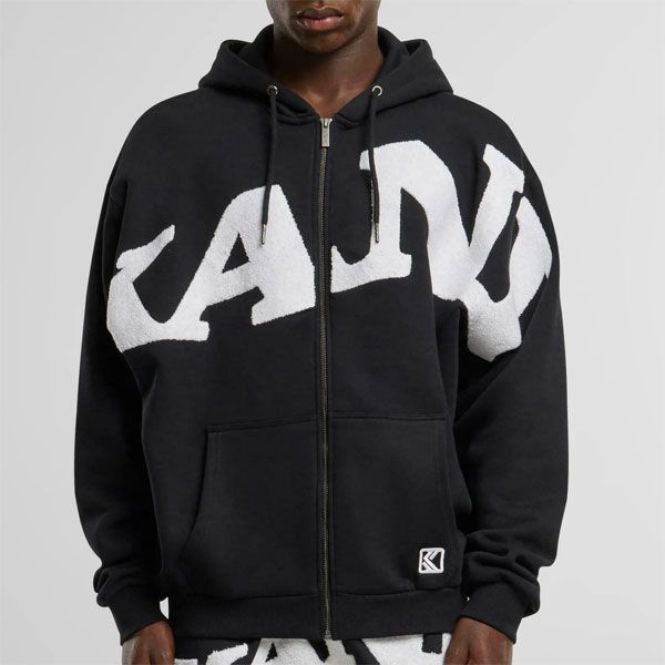 Pulcsi Karl Kani Wavy Retro OS Full Zip Hoodie Black