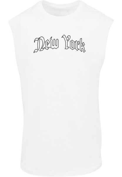 Mr. Tee New York Wording Sleeveless Tee white