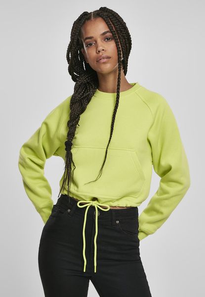 Urban Classics Ladies Oversized Short Raglan Crew frozen yellow