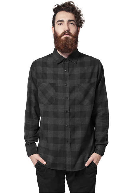 Urban Classics Checked Flanell Shirt blk/cha akciós termékkép 1