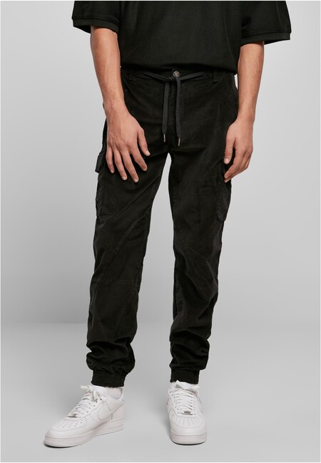 Urban Classics Corduroy Cargo Jogging Pants black akciós termékkép 1