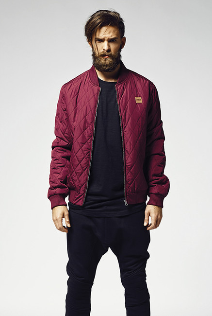 Urban Classics Diamond Quilt Nylon Jacket burgundy akciós termékkép 1