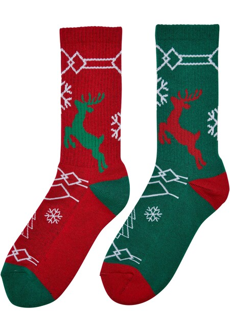 Urban Classics Fancy X-Mas Pattern Socks 2-Pack multicolor akciós termékkép 1