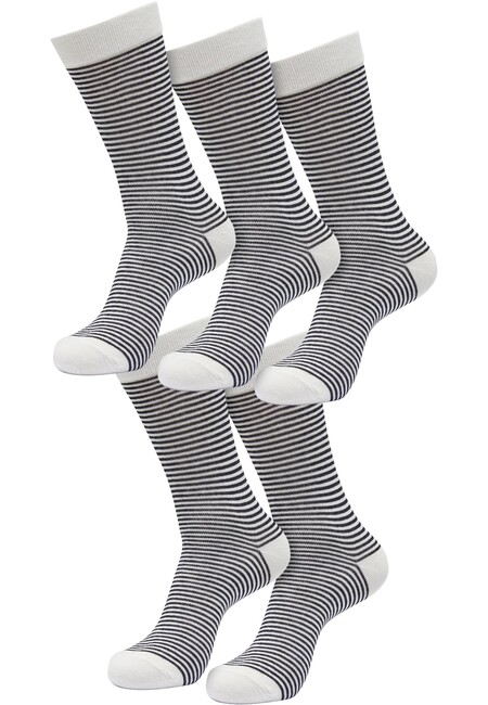 Urban Classics Fine Stripe Socks 5-Pack whitesand/black akciós termékkép 1