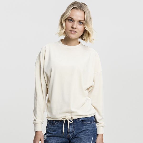 Urban Classics Ladies Oversized Velvet Crew sand akciós termékkép 1