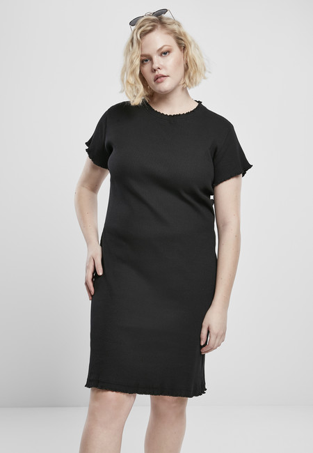 Urban Classics Ladies Rib Tee Dress black akciós termékkép 1