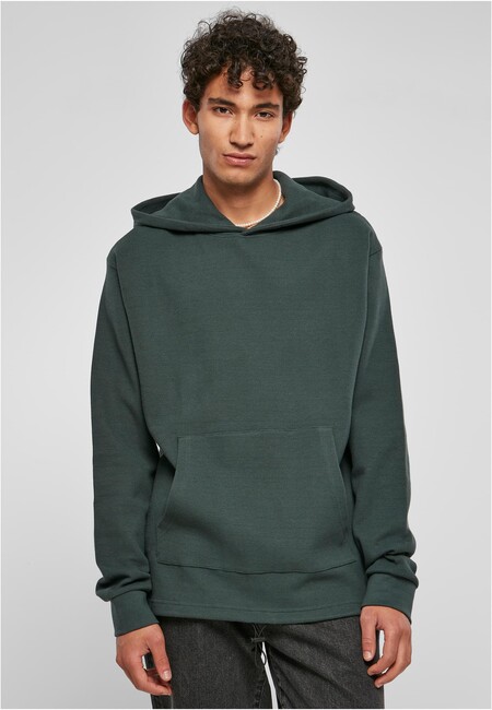 Urban Classics Oversized Waffle Hoody bottlegreen akciós termékkép 1