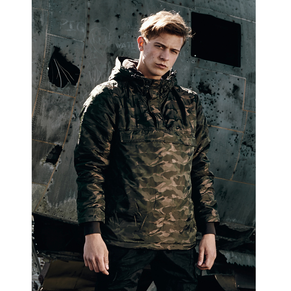 Urban Classics Padded Camo Pull Over Jacket darkolive akciós termékkép 1