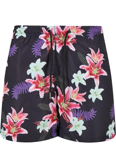 Urban Classics Pattern Swim Shorts dark jungle aop akciós termékkép 1