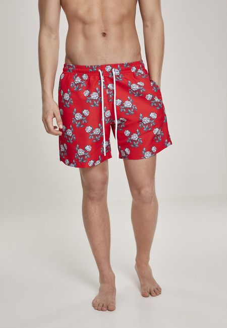 Urban Classics Pattern?Swim Shorts firered/rose akciós termékkép 1