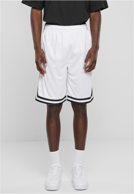 Urban Classics Stripes Mesh Shorts white/black/white akciós termékkép 1