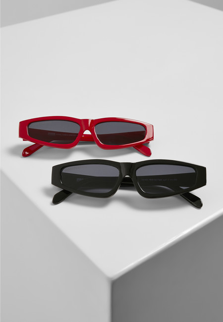 Urban Classics Sunglasses Lefkada 2-Pack black/black+red/black akciós termékkép 1