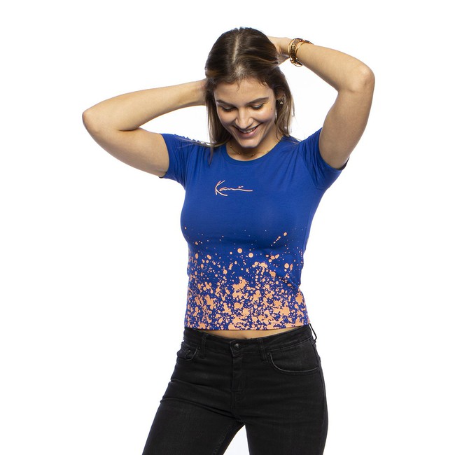 WMNS T-shirt KK Small Signature Paint Splatter Short Tee blue akciós termékkép 1